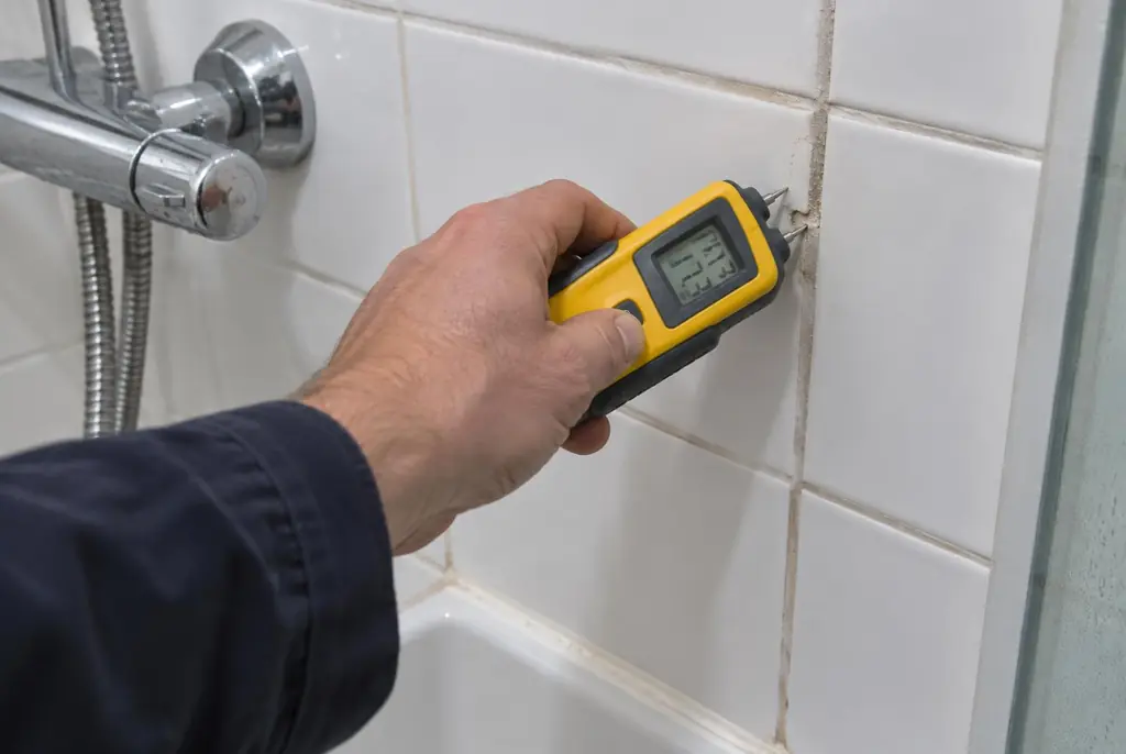 Lekdetectie Ameide – vochtmeter op badkamertegels bij de douche